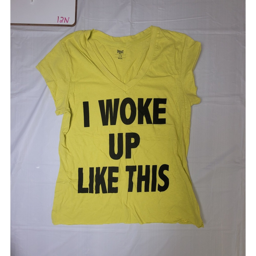 Women's Everlast tshirt. Yellow/Black. Size Large. "I woke up like this"